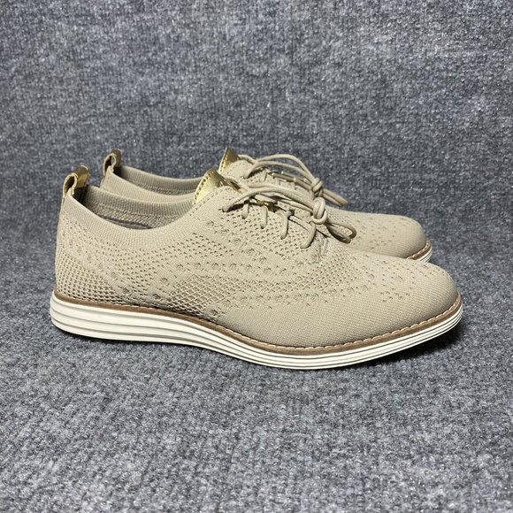 Cole Haan Shoes - Cole Haan Original Grand Stitchlite Wingtip Shoes Womens 6.5 Beige Sneakers NEW